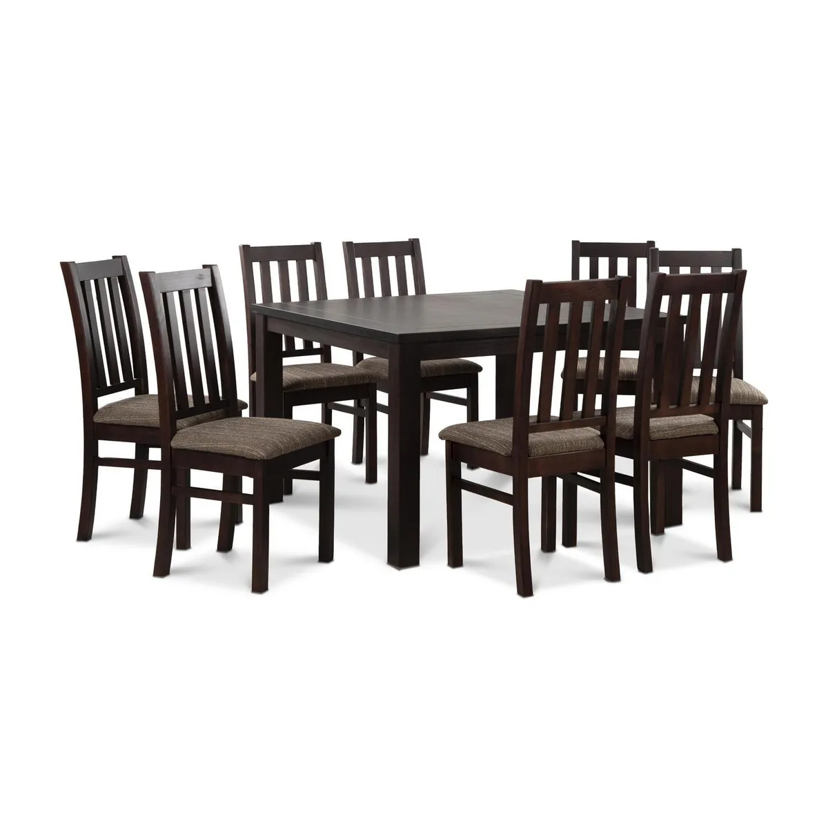 CIC - Juego de Comedor Ñuble 8 Sillas Mesa Cuadrada 120x77x120 cm Café