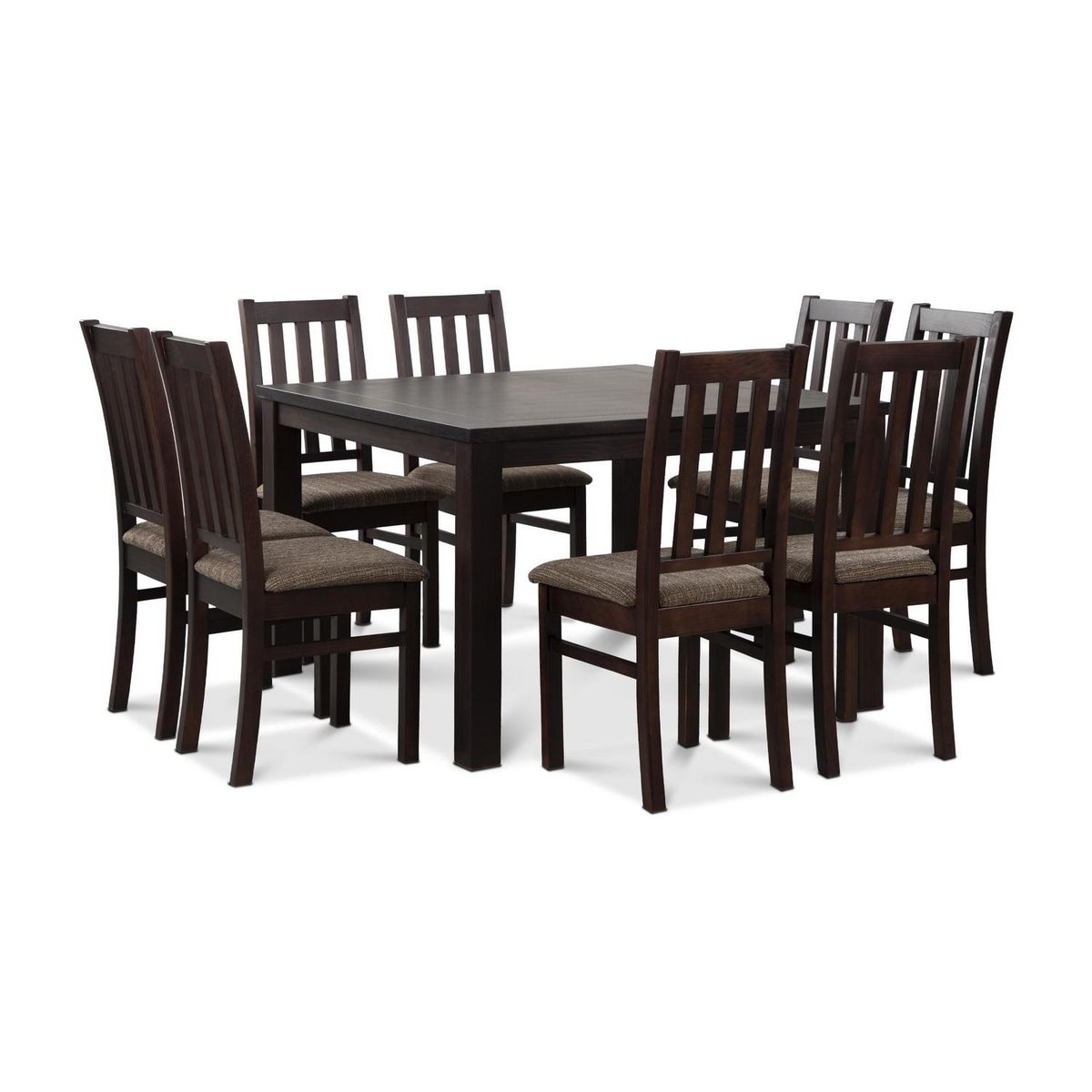 CIC - Juego de Comedor Ñuble 8 Sillas Mesa Cuadrada 120x77x120 cm Café