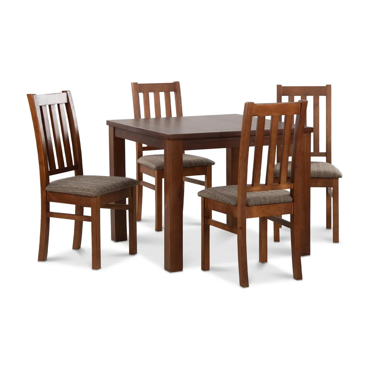 CIC - Juego de Comedor Ñuble 4 Sillas Mesa Cuadrada 95x77x95 cm Café