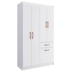 HOGA - Clóset Marbella 4 Puerta(s) 2 Cajón(es) 1 Repisa(s) 91x175x38 cm Blanco