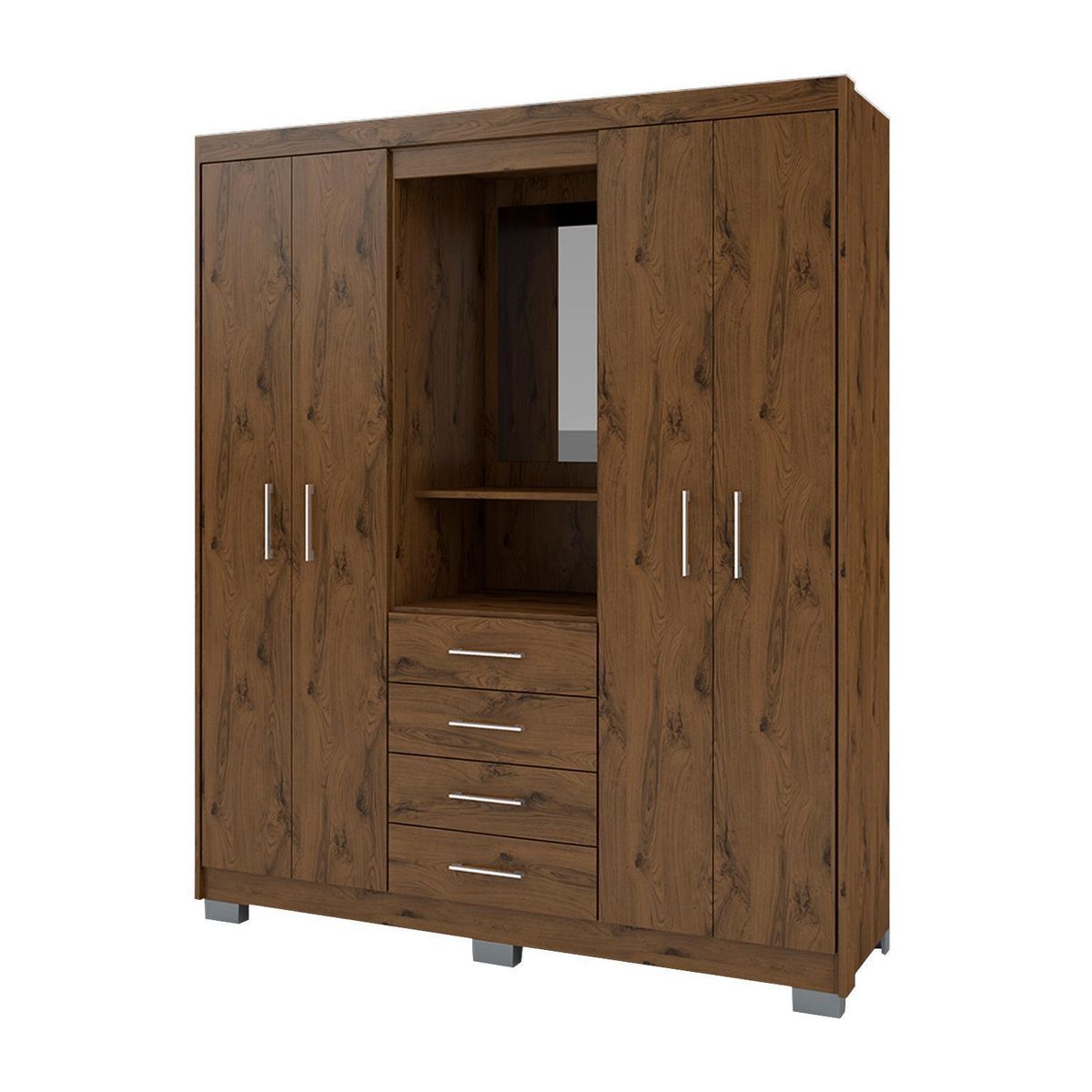 HOGA - Clóset Capelina 4 Puerta(s) 4 Cajón(es) 3 Repisa(s) 156x185x47 cm Capuccino