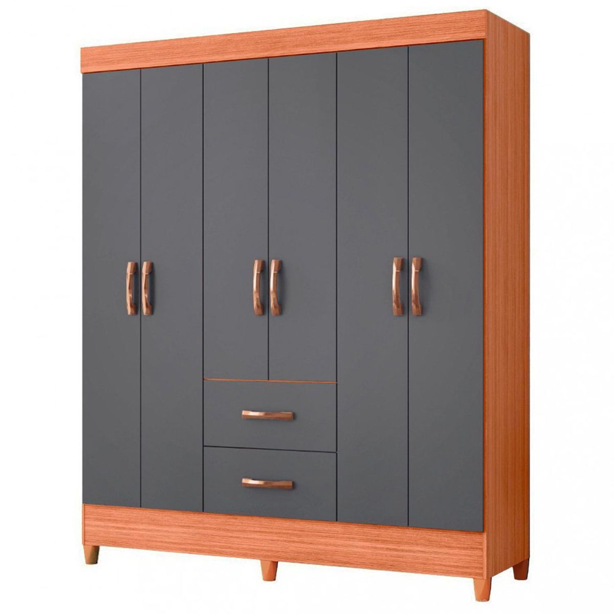 HOGA - Clóset Mobi 6 Puerta(s) 2 Cajón(es) 1 Repisa(s) 147x181x47 cm Natural Titanium