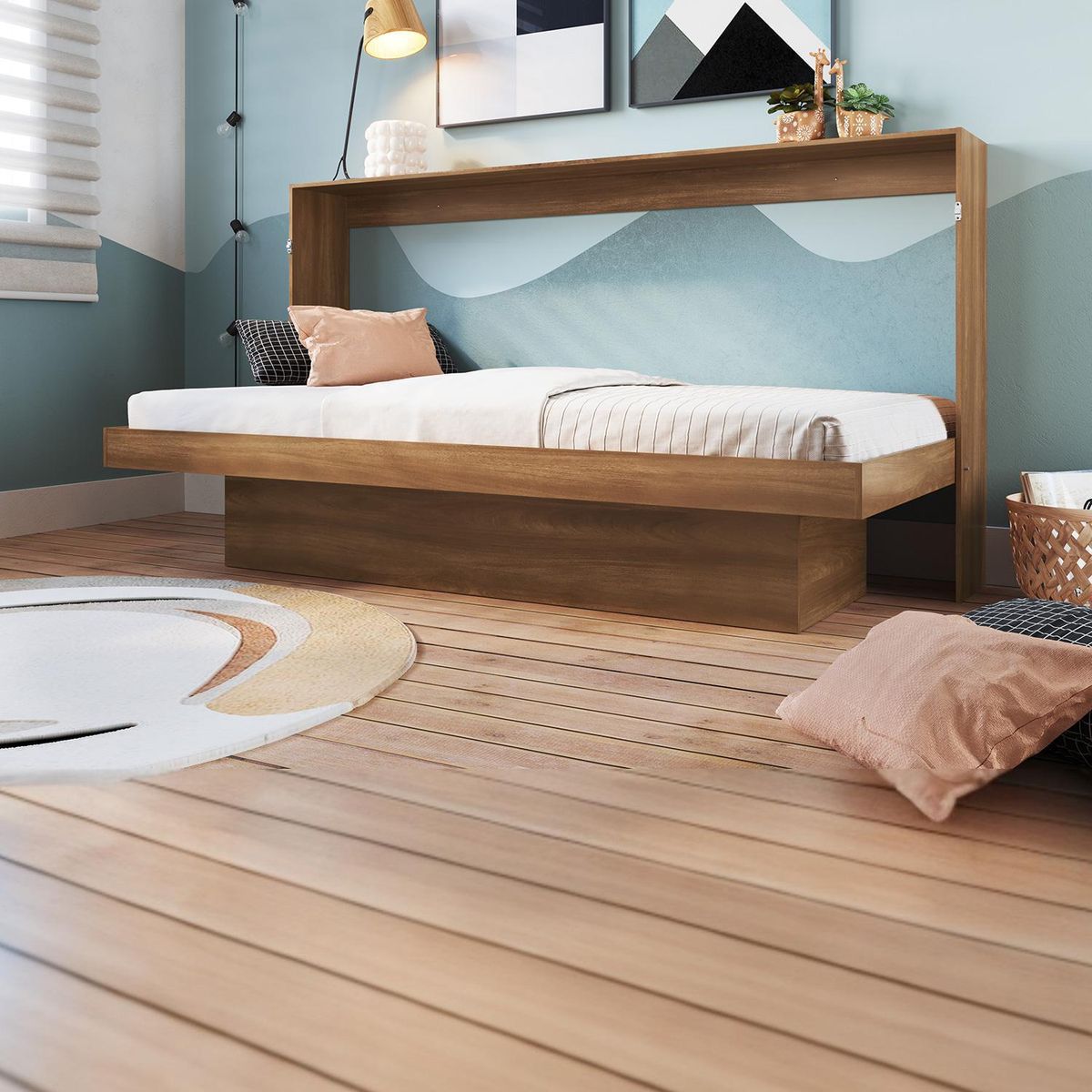 HOGA - Cama 1 plaza Europea Latino Nogal