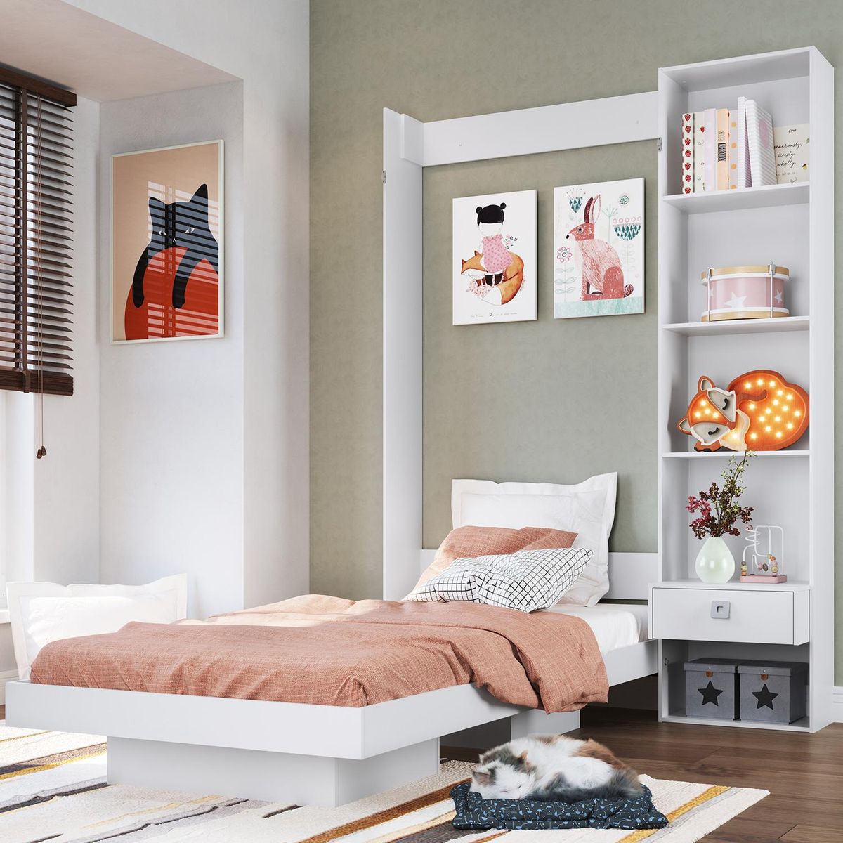 HOGA - Cama 1 plaza Europea Vancouver Blanco