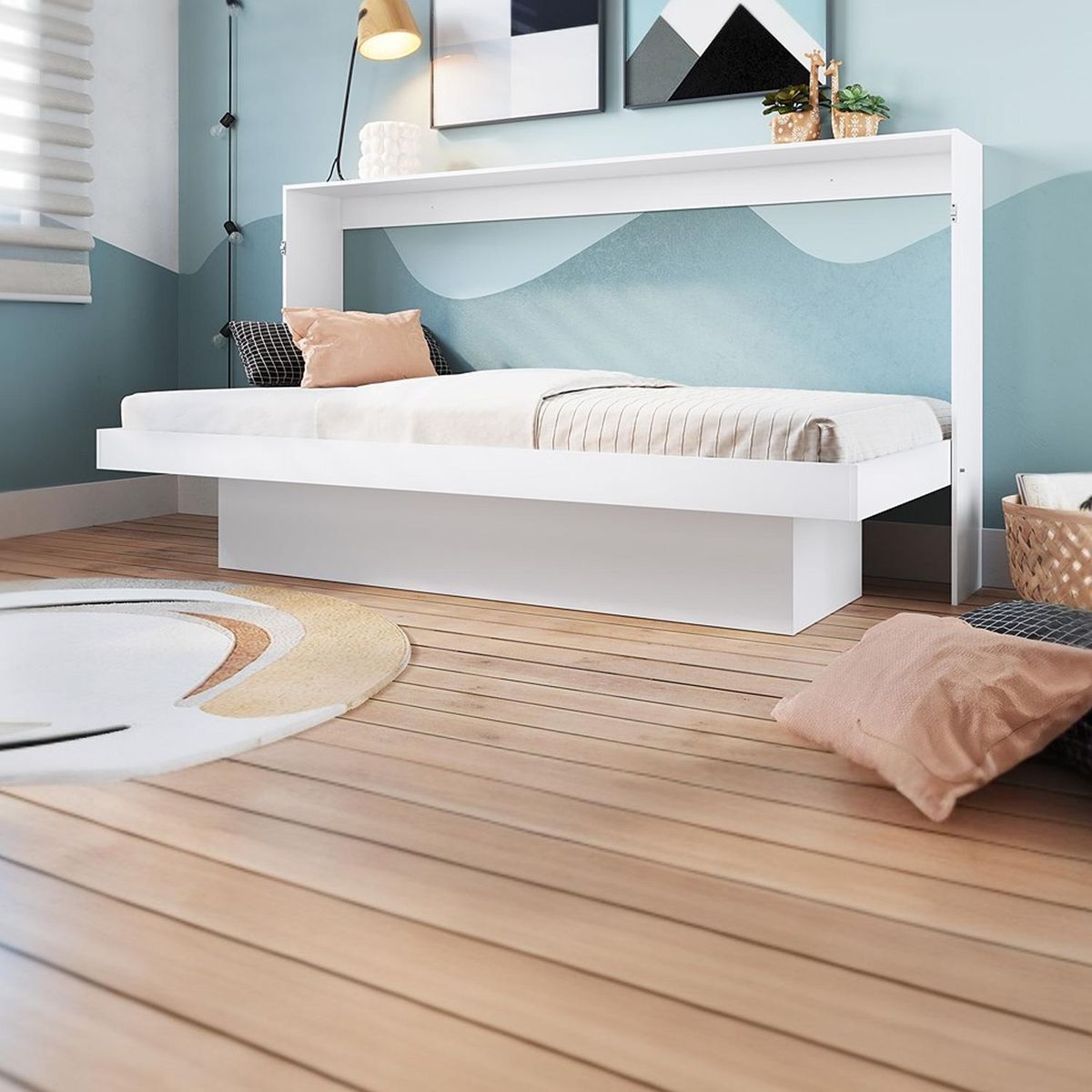 HOGA - Cama 1 plaza Europea Latino Blanco