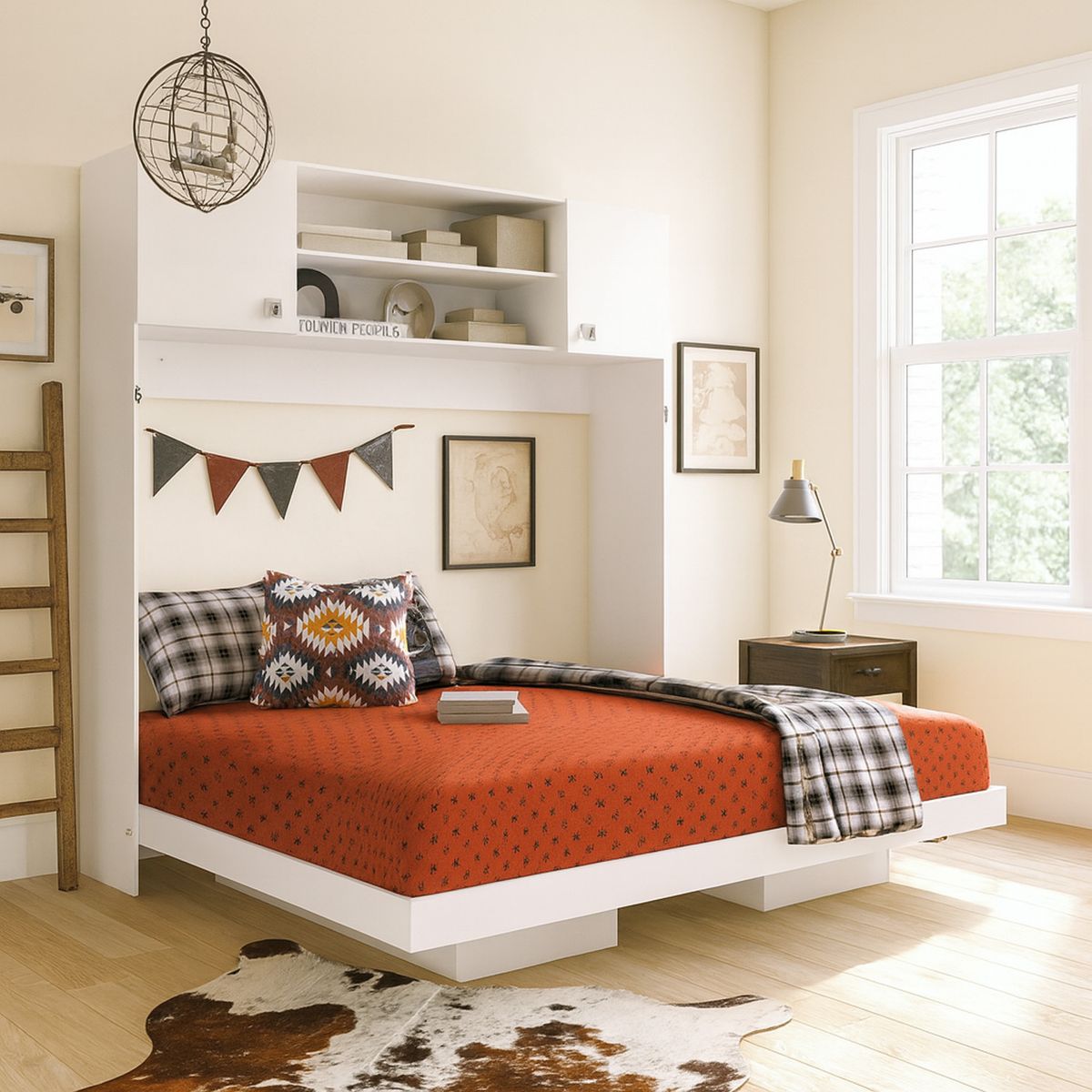 HOGA - Cama 2 plazas Europea Dallas Blanco