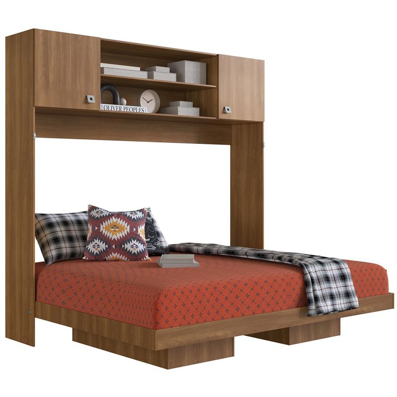 HOGA - Cama Plegable Dallas 2 plazas Nogal