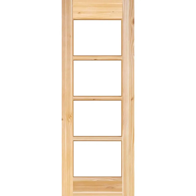 HOLZTEK - Puerta Exterior Madera pino oregón 80x220 cm Modelo 131 Natural
