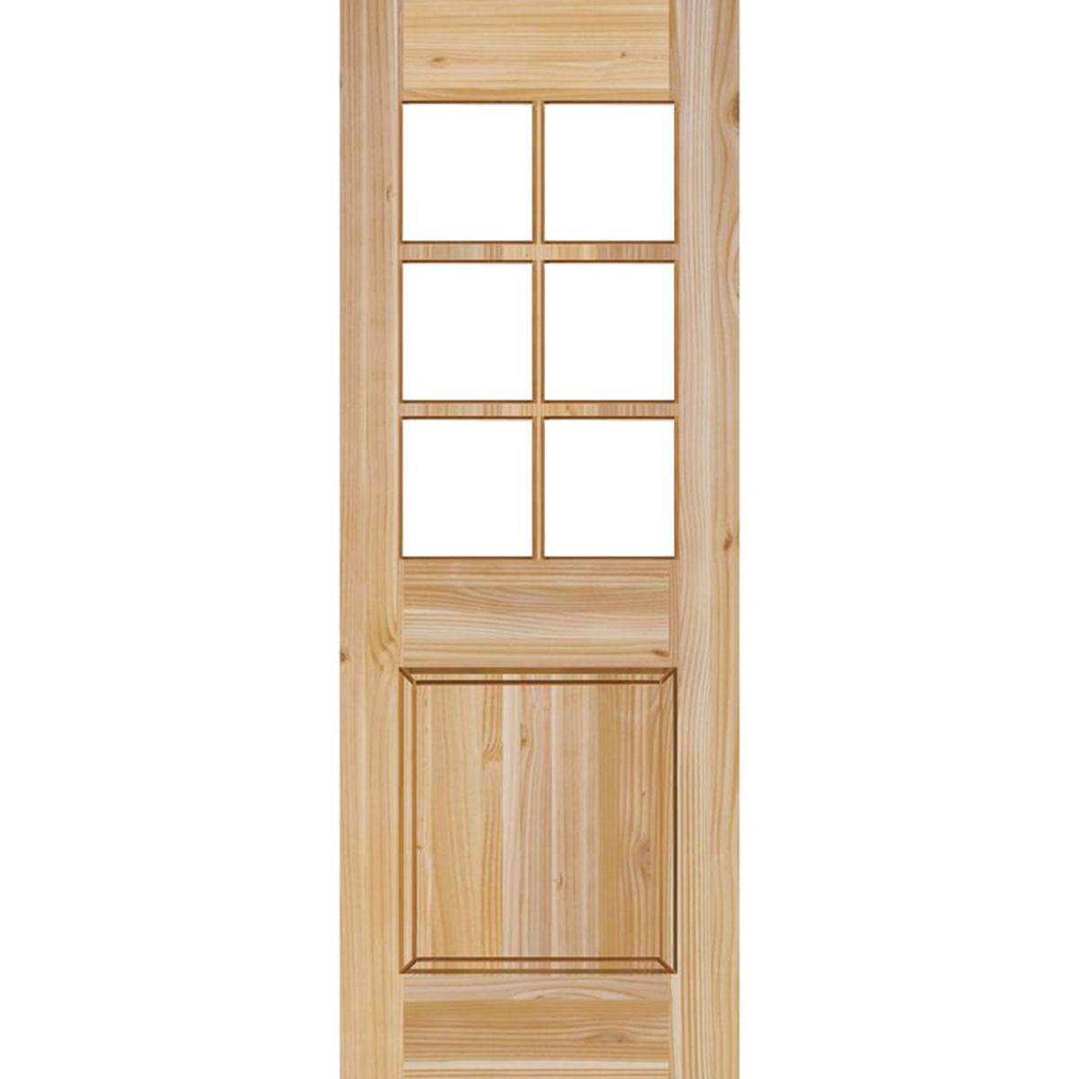 HOLZTEK - Puerta Exterior Madera pino oregón 75x220 cm Modelo 19 Natural