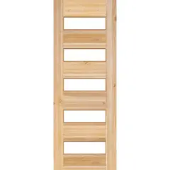 HOLZTEK - Puerta Exterior Madera pino oregón 85x200 cm Modelo 108 Natural