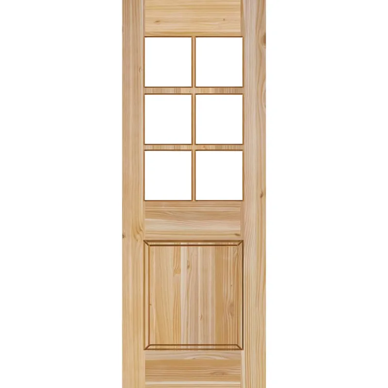 HOLZTEK - Puerta Exterior Madera pino oregón 85x200 cm Modelo 19 Natural