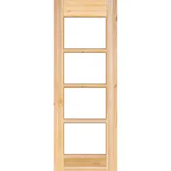 HOLZTEK - Puerta Exterior Madera pino oregón 80x210 cm Modelo 131 Natural