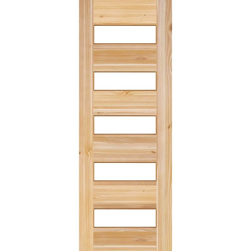 HOLZTEK - Puerta Exterior Madera pino oregón 85x210 cm Modelo 108 Natural