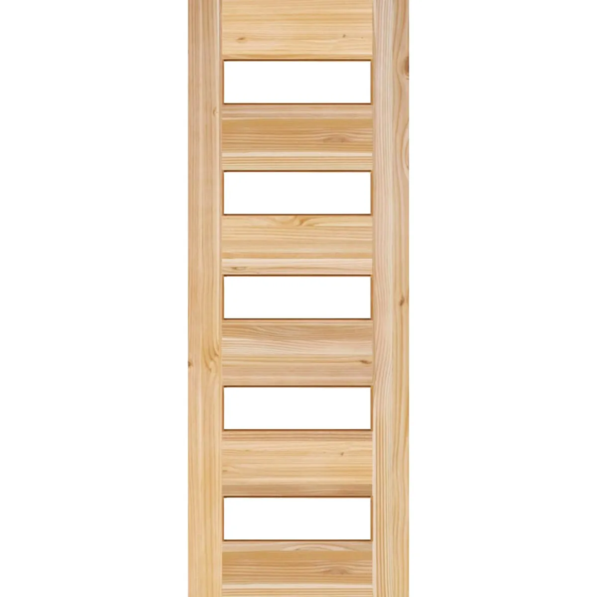 HOLZTEK - Puerta Exterior Madera pino oregón 80x200 cm Modelo 108 Natural