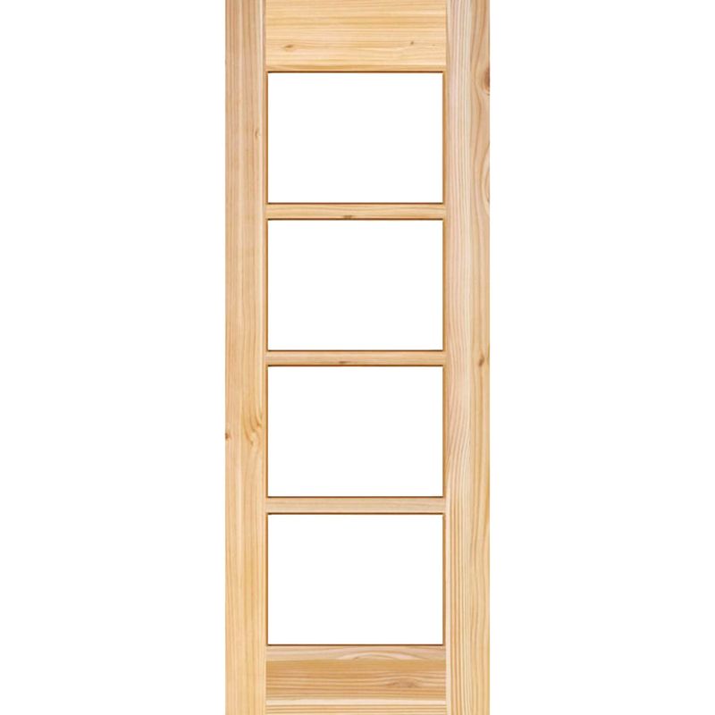 HOLZTEK - Puerta Exterior Madera pino oregón 70x220 cm Modelo 131 Natural