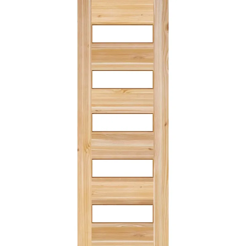 HOLZTEK - Puerta Exterior Madera pino oregón 70x210 cm Modelo 108 Natural