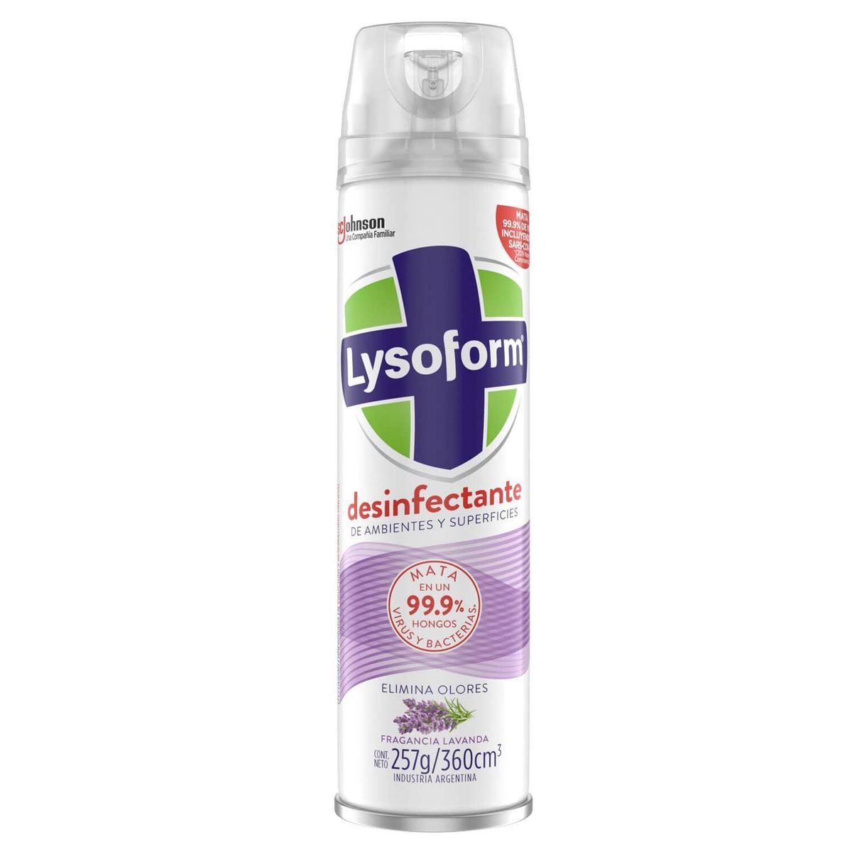 LYSOFORM - Desinfectante Lysoform Aerosol Lavanda 360 ml Elimina 99.9% Bacterias