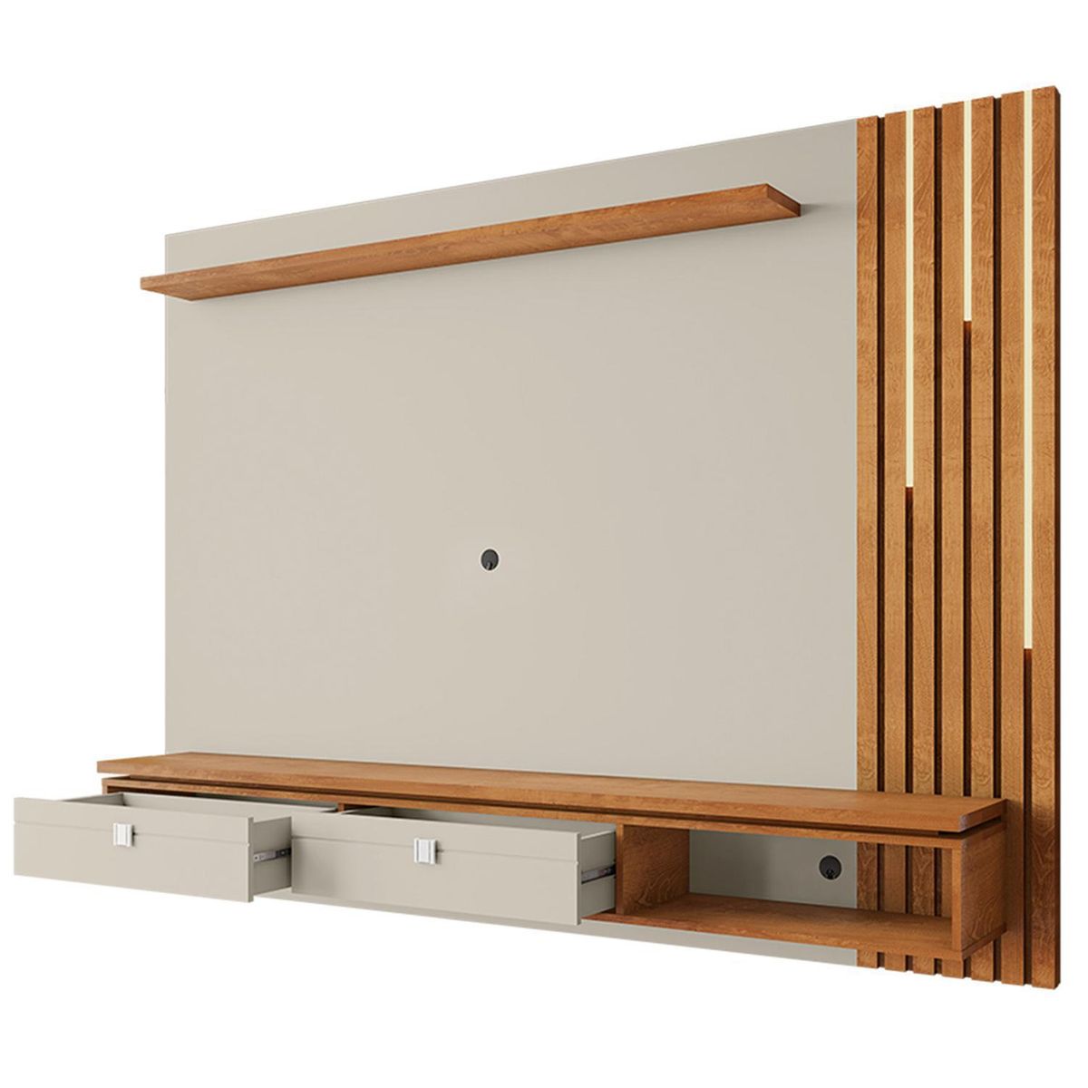 HOGA - Panel Rack TV 80 " Hanover Blanco invierno 217x161x34 cm