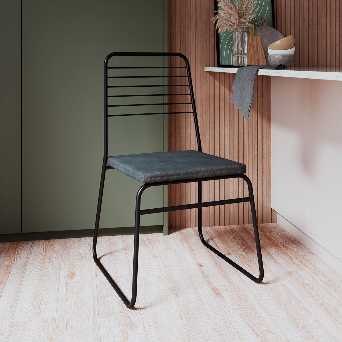 HOGA - Silla Eiffel Negro 87x52x56 cm