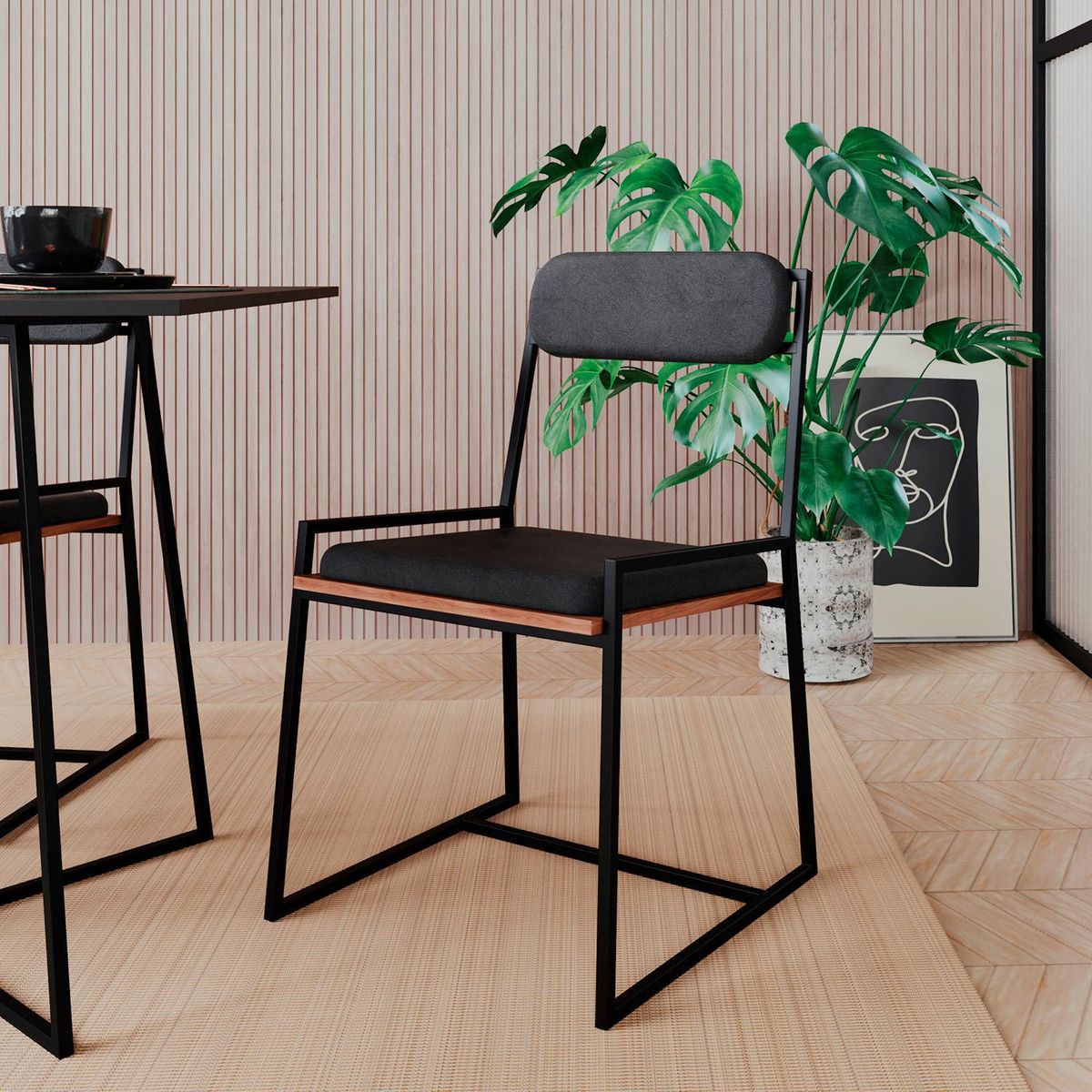 HOGA - Silla Harlem Negro 82x51x53 cm