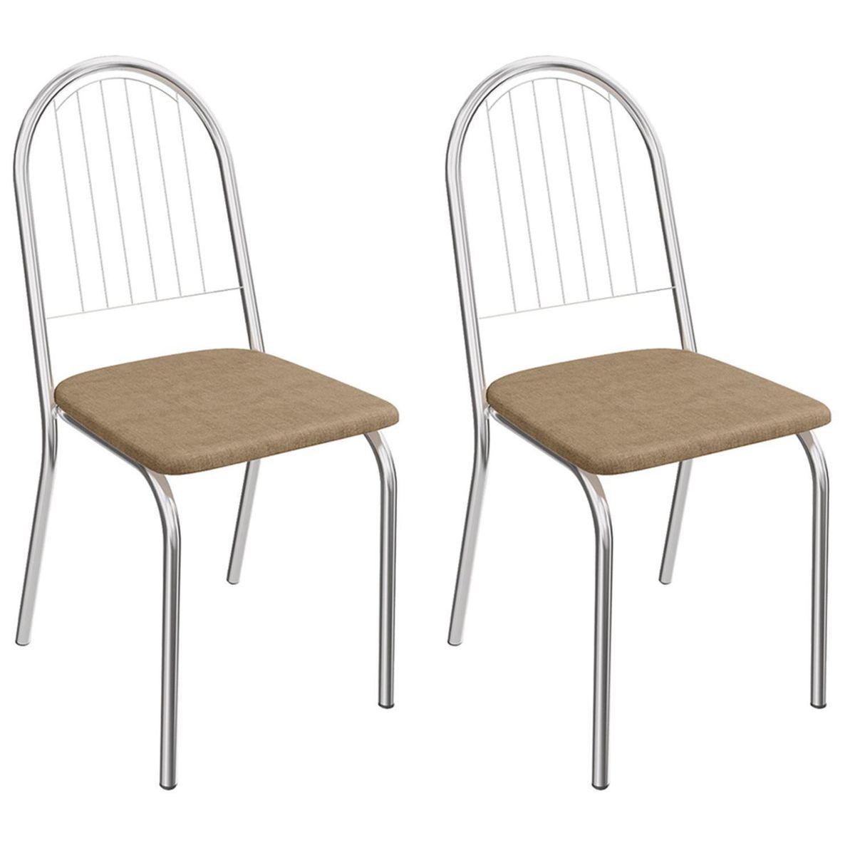 HOGA - Set 2 Sillas Noruega Cromado 91x42x52 cm