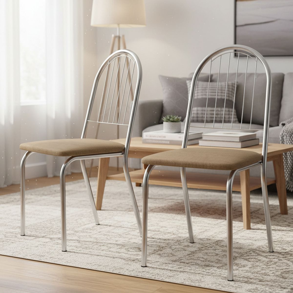 HOGA - Set 2 Sillas Noruega Café 91x42x52 cm