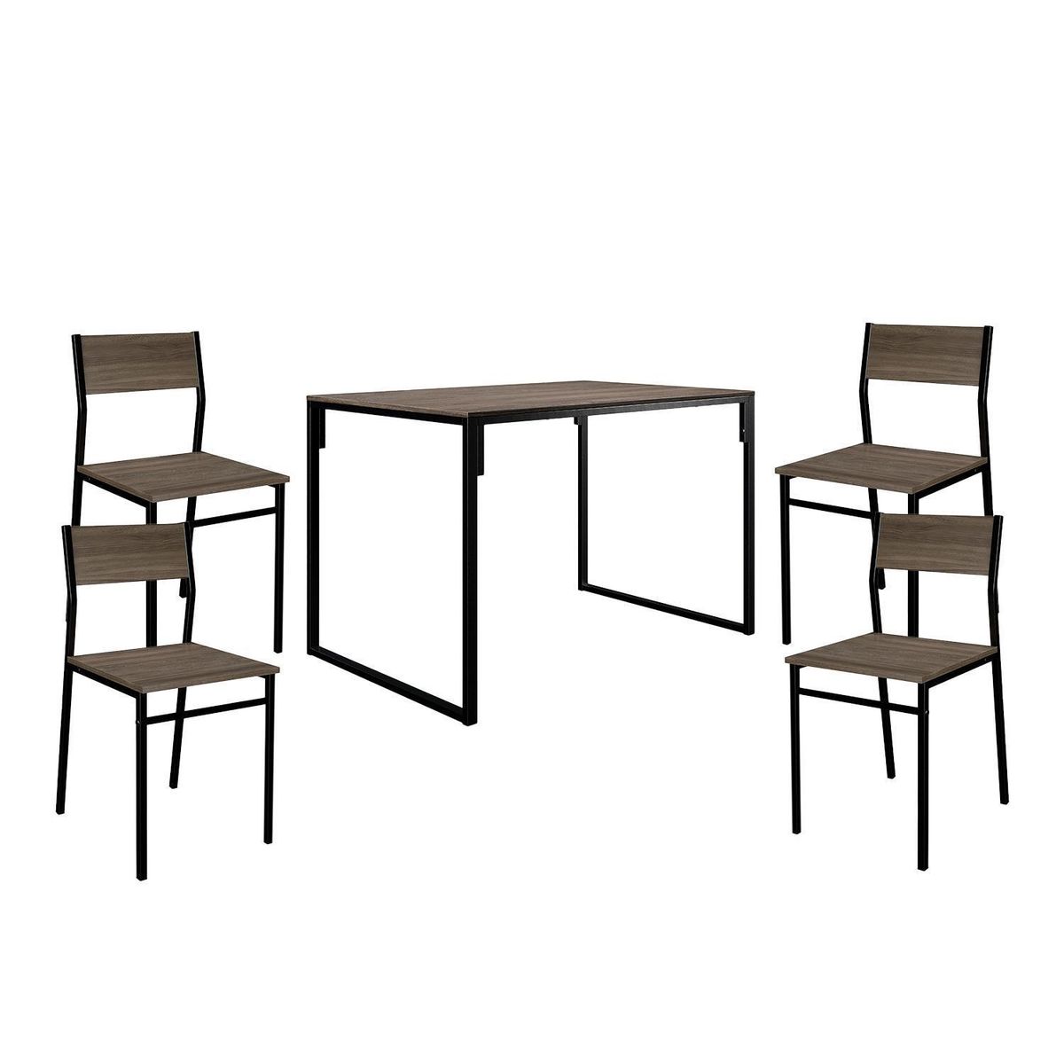 HOGA - Juego de Comedor Desing 4 Sillas Mesa Rectangular 70x75x110 cm Legno