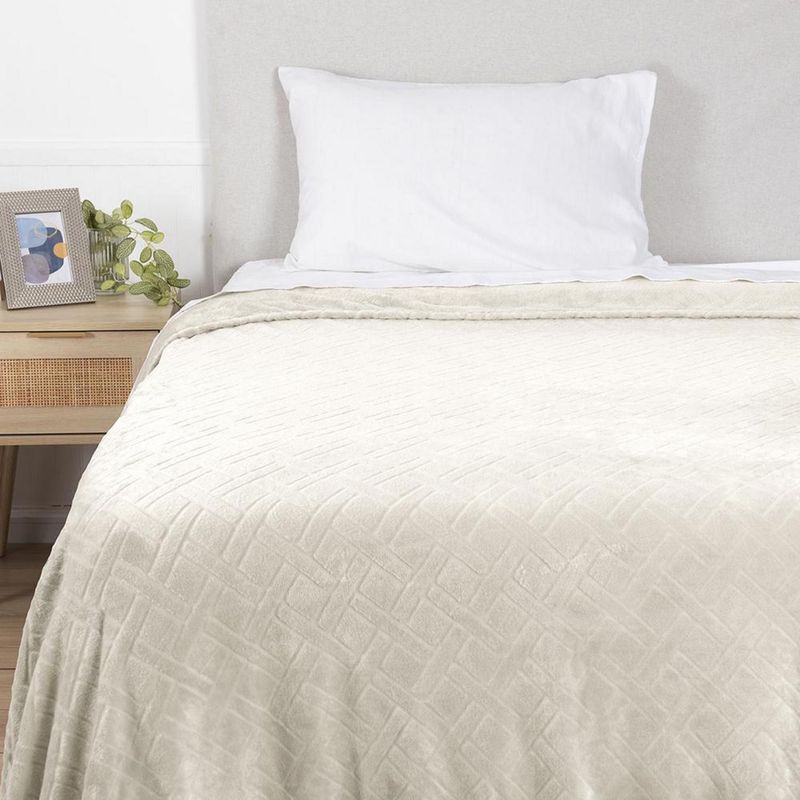 FABRICS - Frazada Flannel 1.5 plazas Crudo