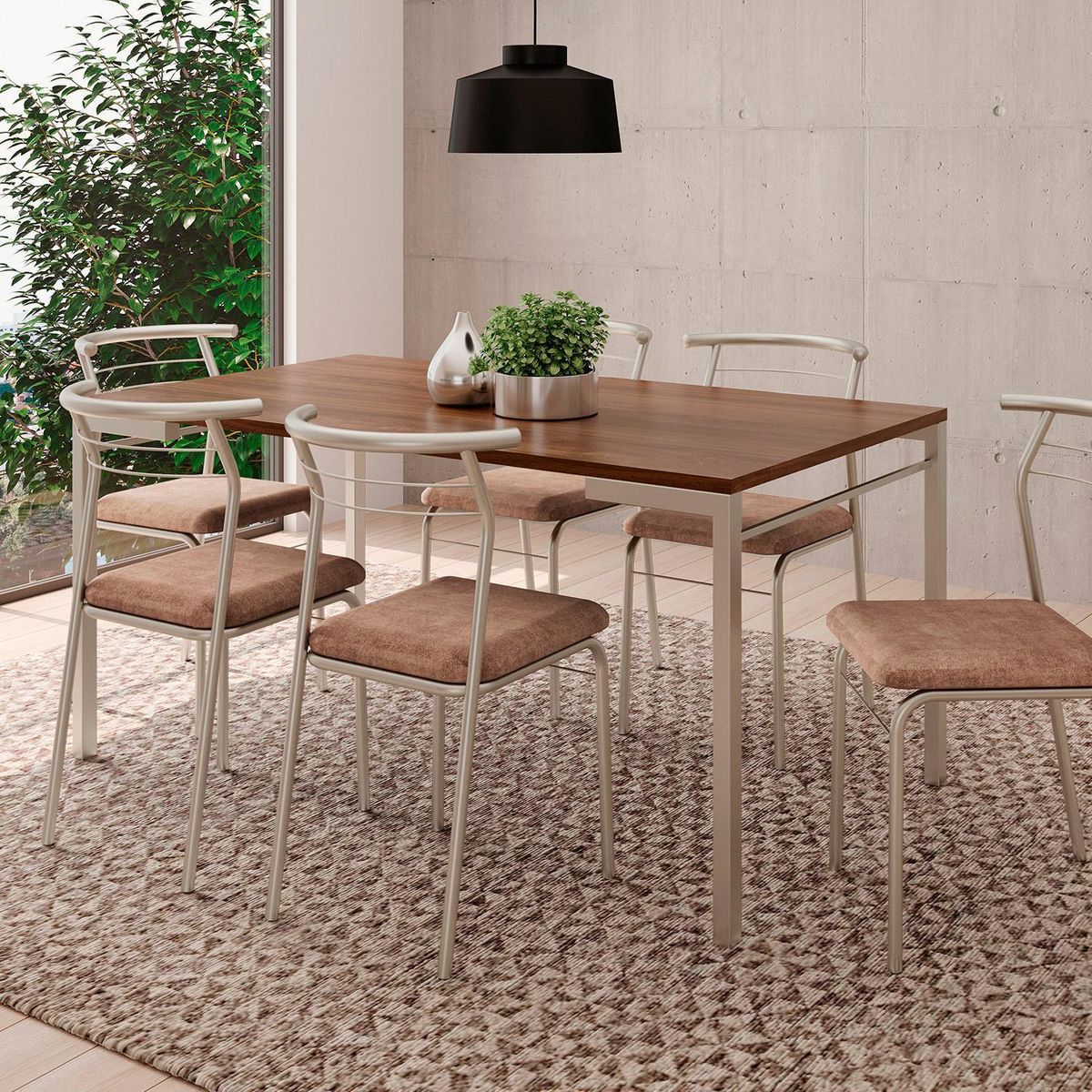 HOGA - Mesa Comedor Design Legno 160x77x90 cm