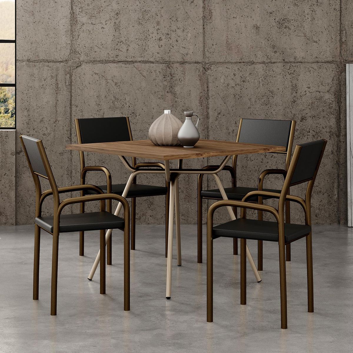 HOGA - Mesa Comedor Design Legno 90x76x90 cm