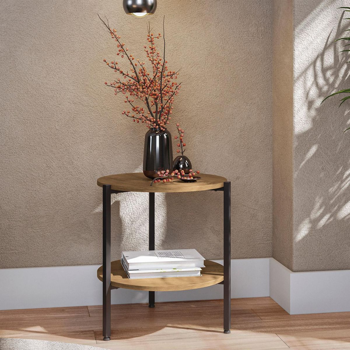 HOGA - Mesa de Apoyo Albania Rústico 47x47x52 cm