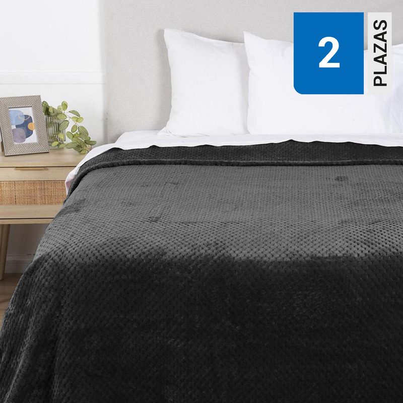 FABRICS - Frazada PopCorn 2 plazas Negro
