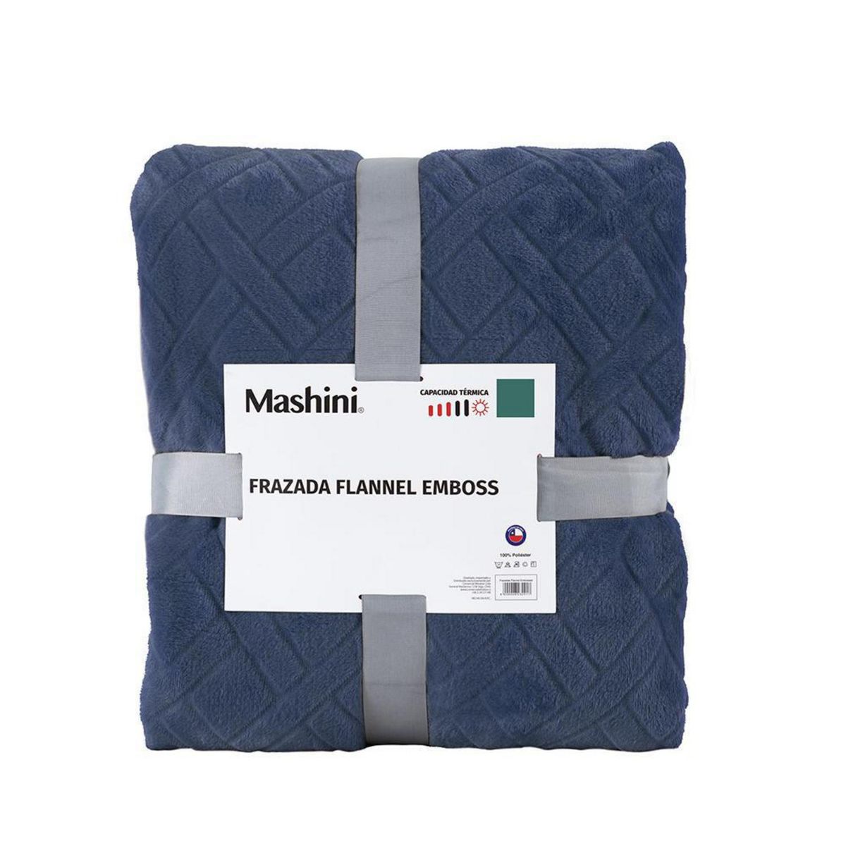 MASHINI - Frazada Flannel 2 plazas Azul
