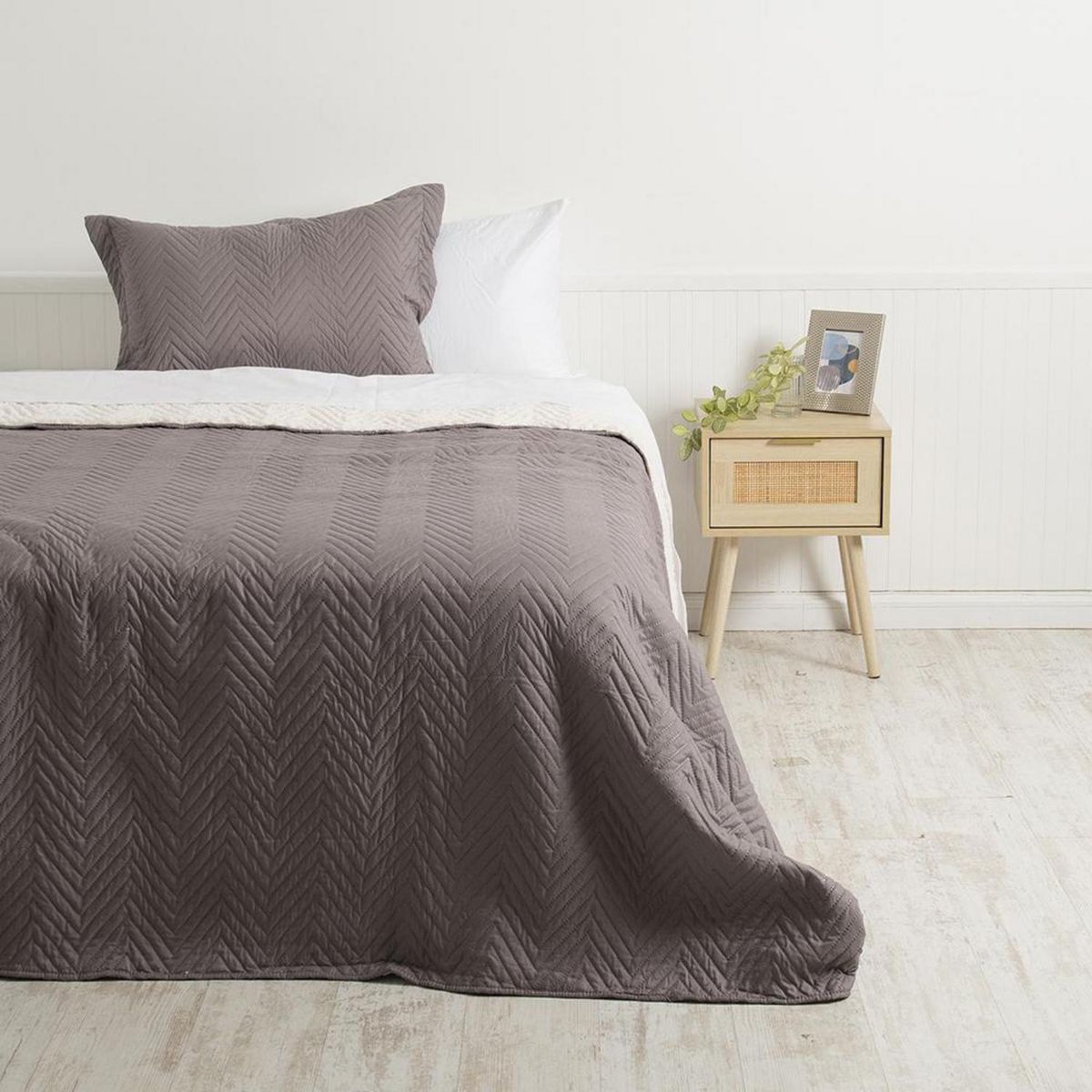 MASHINI - Quilt 1.5 plazas Liso Marengo