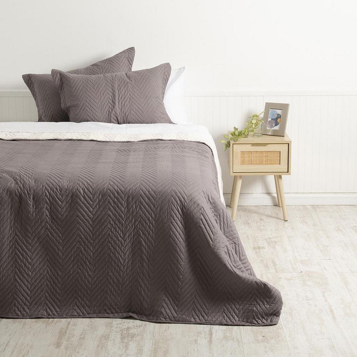 MASHINI - Quilt 2 plazas Liso Marengo 