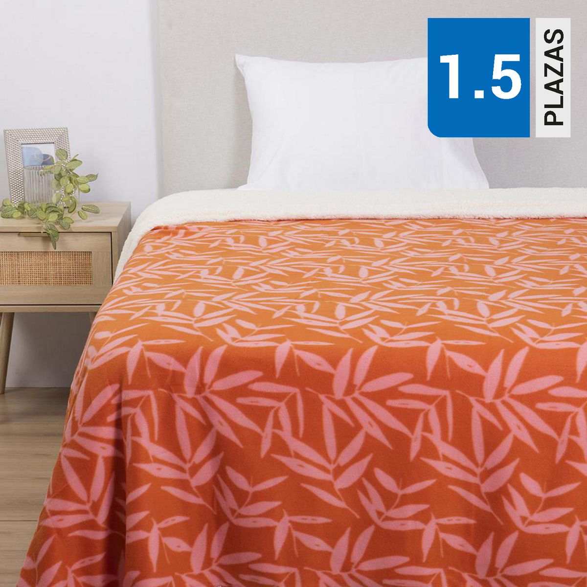 MASHINI - Frazada Polar Sherpa Tulipan 1.5 plazas Multicolor