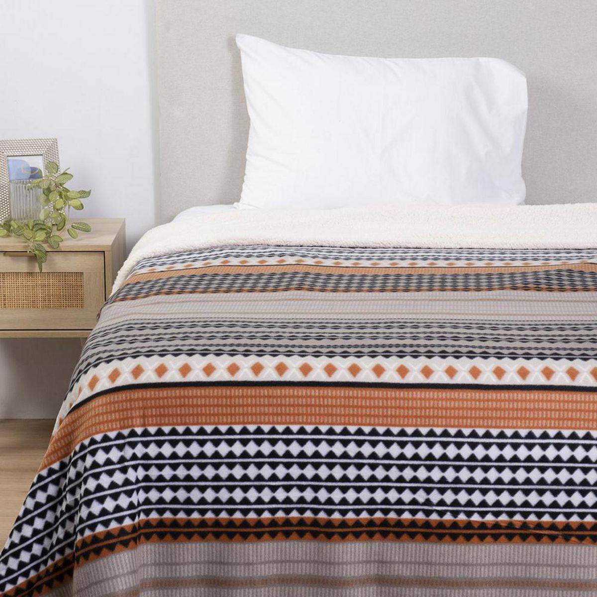 MASHINI - Frazada Polar Sherpa 1.5 plazas Multicolor