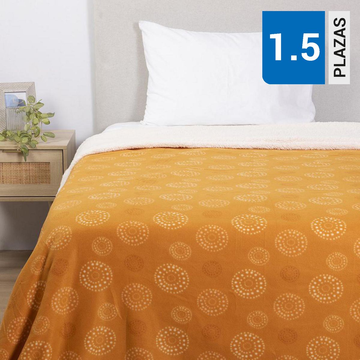 MASHINI - Frazada Polar Sherpa Rosa 1.5 plazas Multicolor