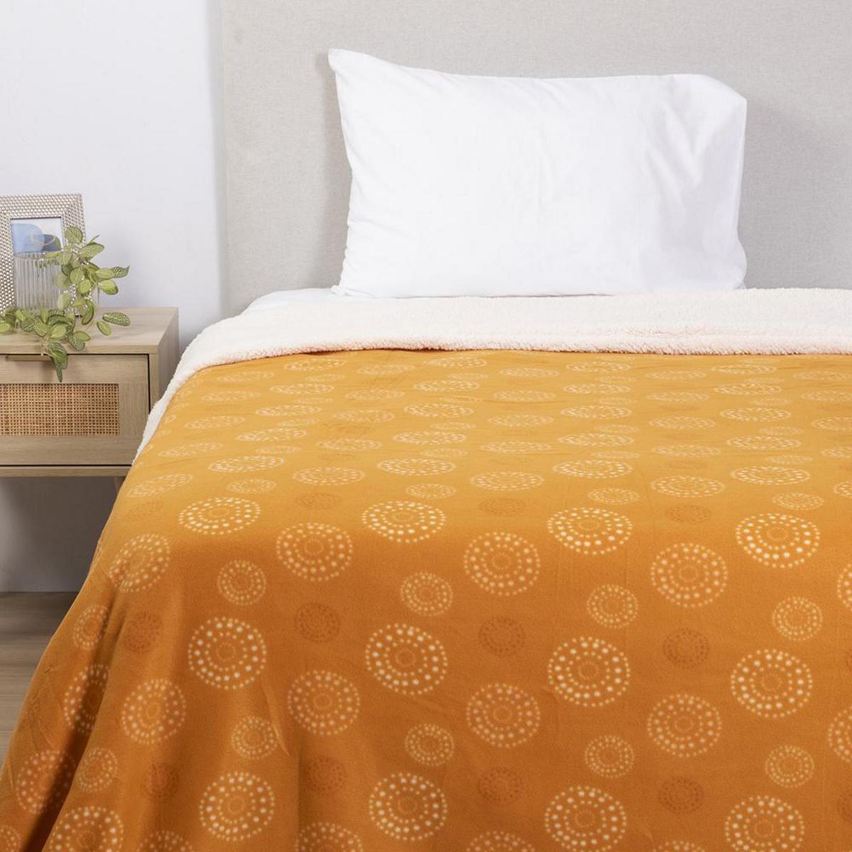 MASHINI - Frazada Polar Sherpa Rosa 1.5 plazas Multicolor