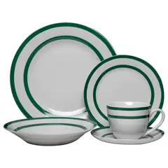 DORAL - Juego de Vajilla 30 Piezas Porcelana Royal Verde