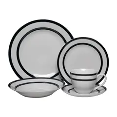 DORAL - Juego de Vajilla 30 Piezas Porcelana Royal Azul