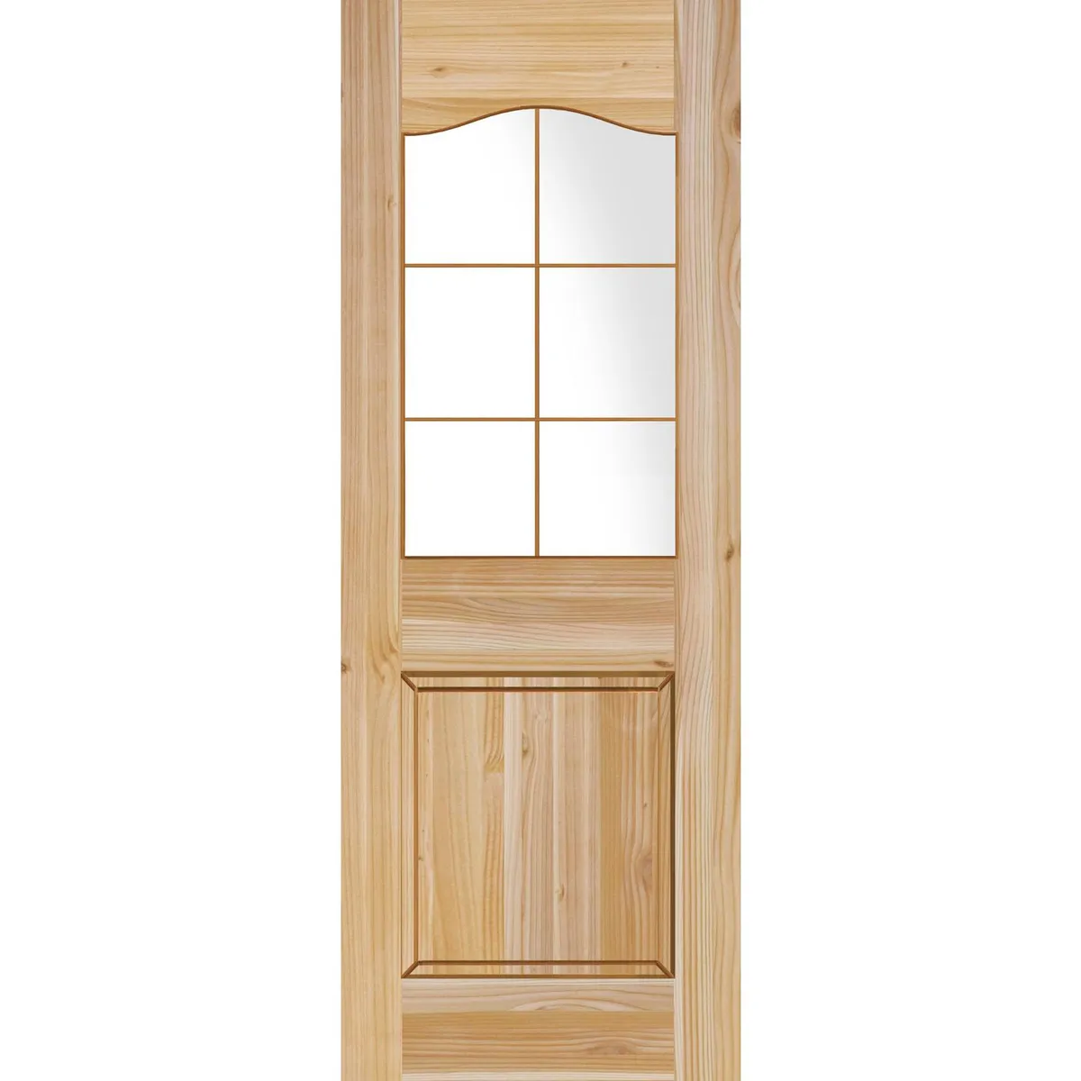 HOLZTEK - Puerta Exterior Madera pino oregón 95x210 cm Modelo 103 Natural