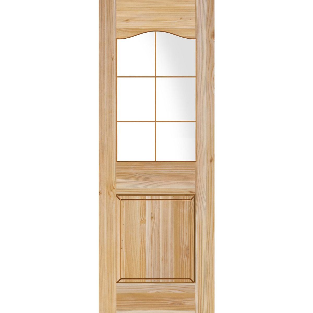 HOLZTEK - Puerta Exterior Madera pino oregón 80x210 cm Modelo 103 Natural