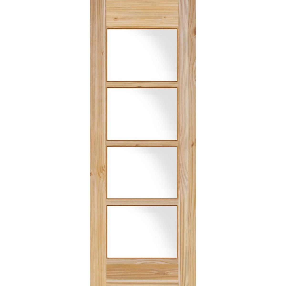 HOLZTEK - Puerta Exterior Madera pino oregón 80x200 cm Modelo 131 Natural