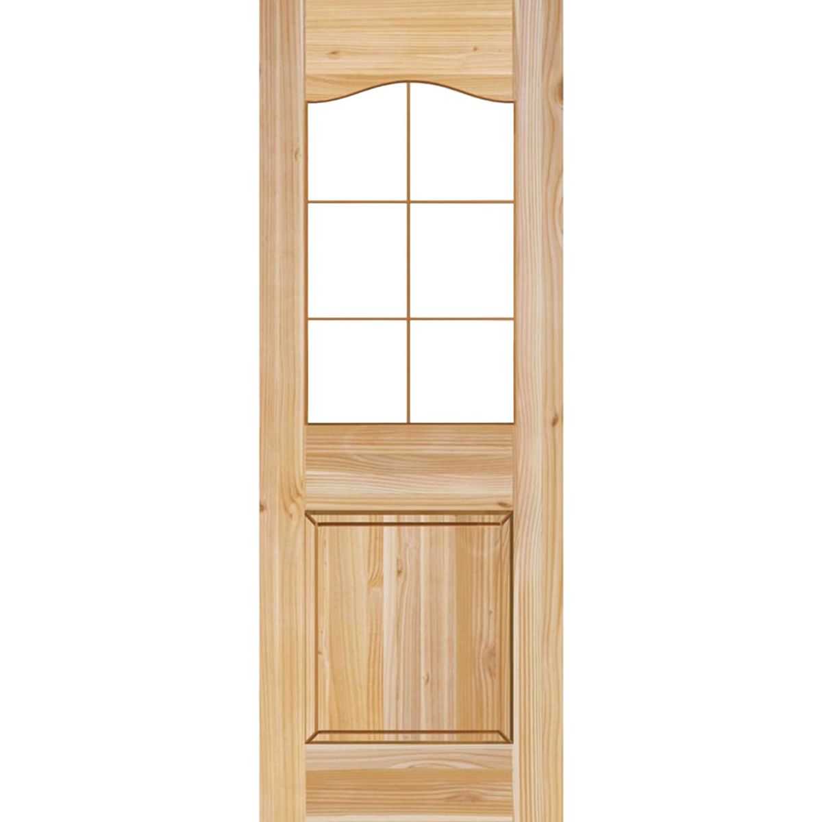 HOLZTEK - Puerta Exterior Madera pino oregón 85x210 cm Modelo 103 Natural