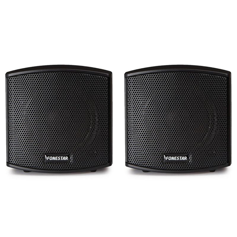 FONESTAR - Kit de parlantes CUBE-62 música ambiental anclable 25W + 25W negro