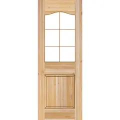 HOLZTEK - Puerta Exterior Madera pino oregón 90x200 cm Modelo 103 Natural