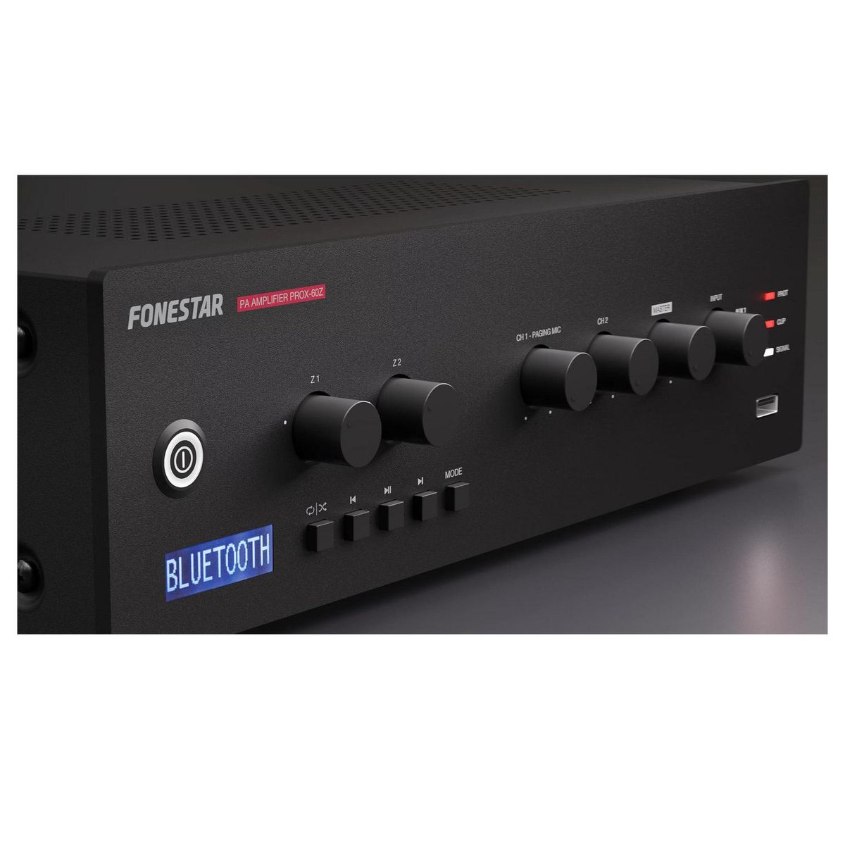 FONESTAR - Amplificador 60W megafonía multizona bluetooth USB FM PROX-60Z