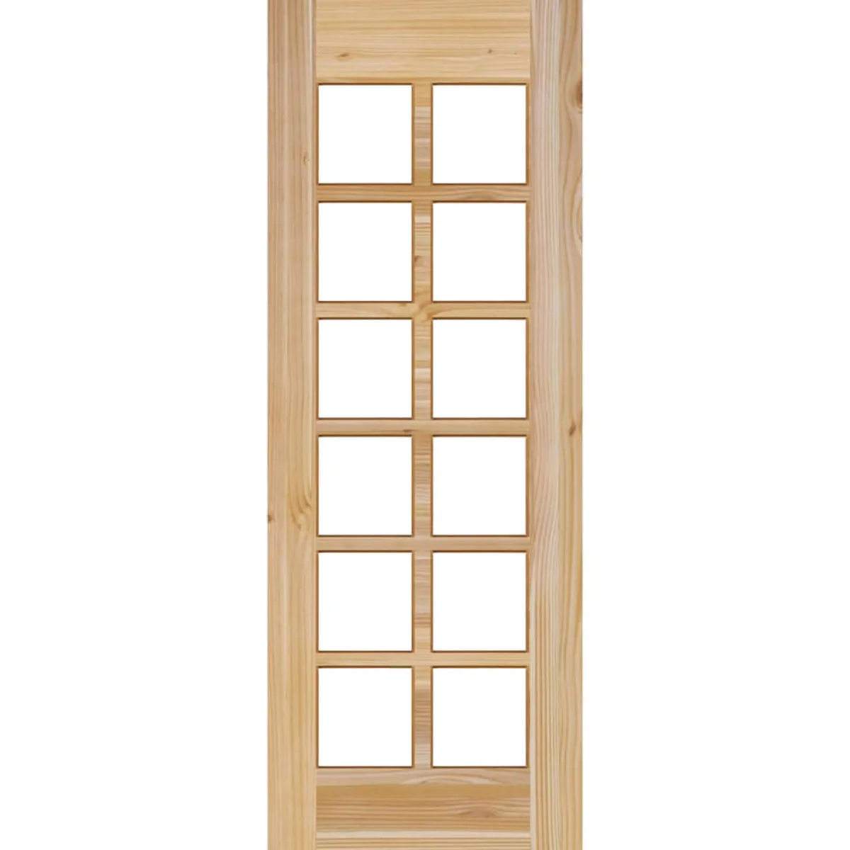 HOLZTEK - Puerta Exterior Madera pino oregón 70x200 cm Modelo 137 Natural