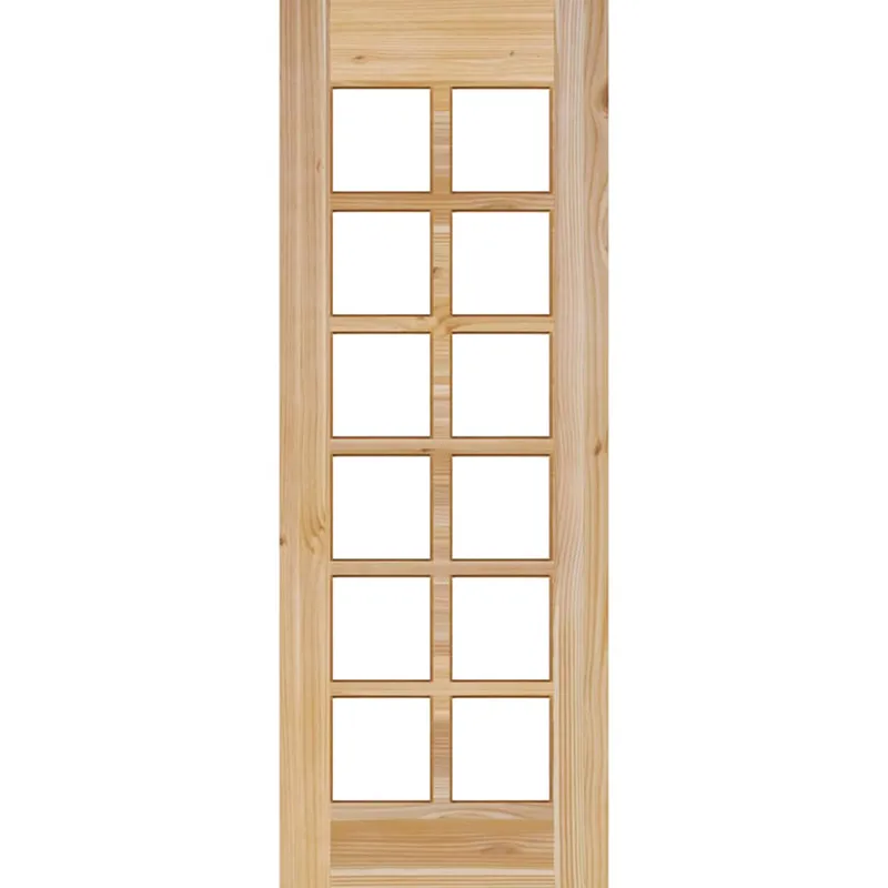 HOLZTEK - Puerta Exterior Madera pino oregón 80x210 cm Modelo 137 Natural